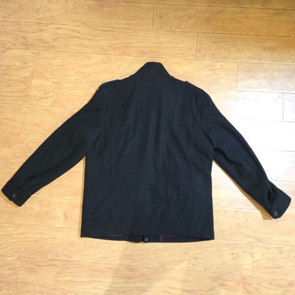 Men's Tommy Hilfiger Black Coat- Size L - Picture 5 of 9